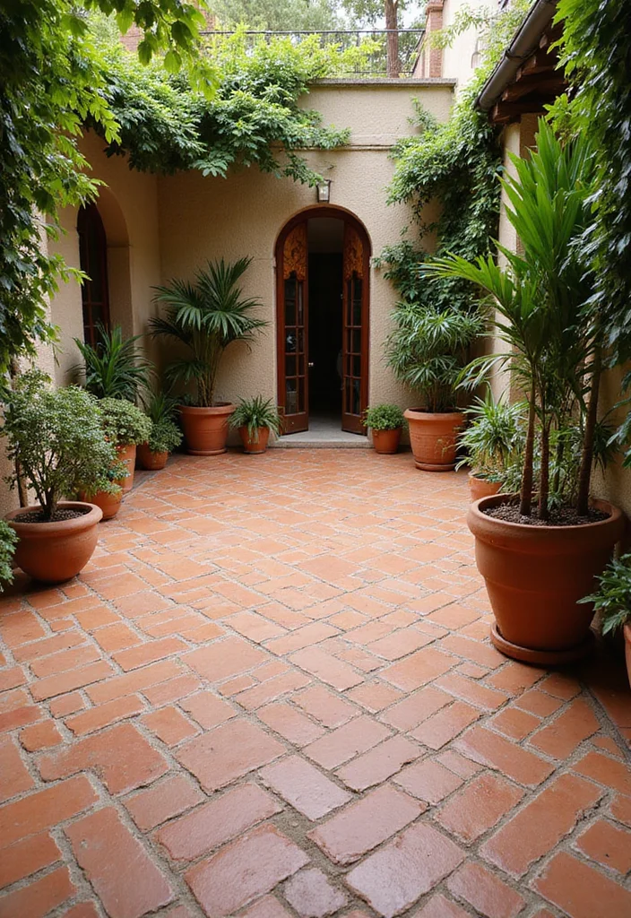 14 Paved Backyard Ideas for Stylish Durable Low Maintenance Spaces 89 14 Paved Backyard Ideas for Stylish Durable Low Maintenance Spaces - 9. Terracotta Tiles