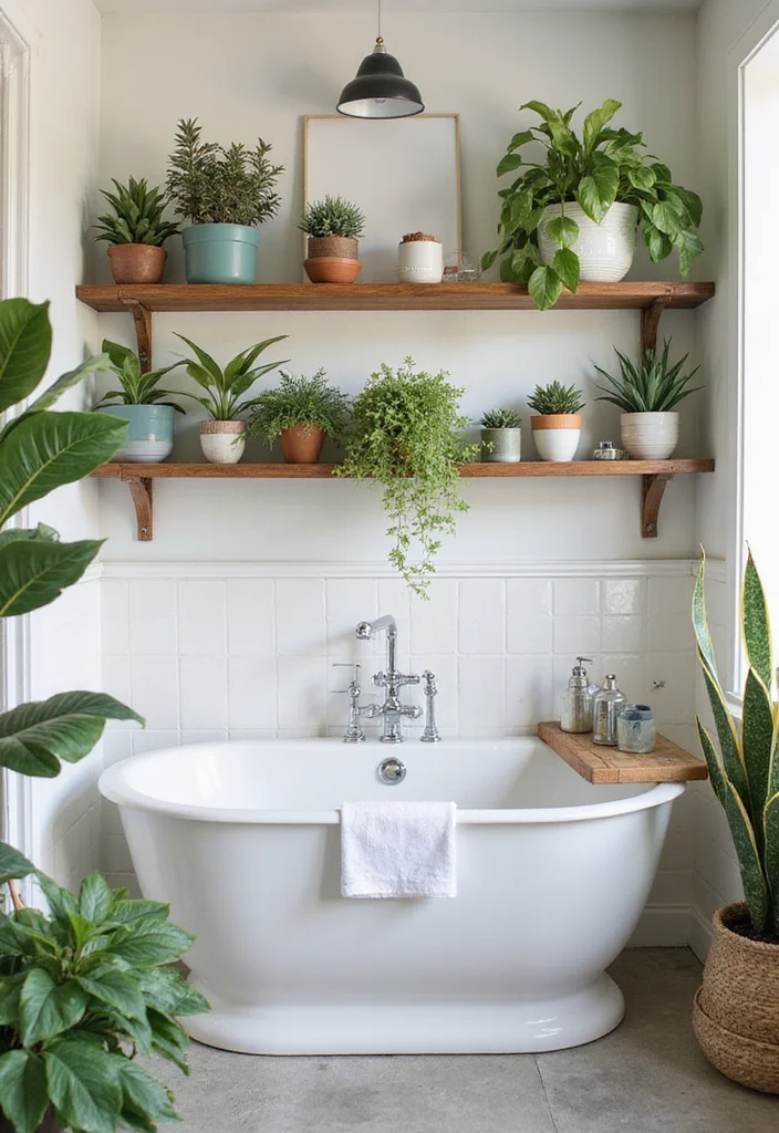 14 Small Bathroom Storage Ideas That Cut Clutter and Save Space 144 14 Small Bathroom Storage Ideas That Cut Clutter and Save Space - 14. Display Plants for Air Purification and Aesthetic