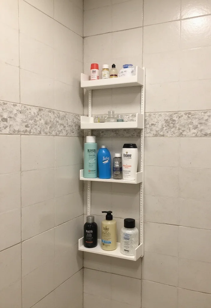 14 Small Bathroom Storage Ideas That Cut Clutter and Save Space 45 14 Small Bathroom Storage Ideas That Cut Clutter and Save Space - 5. Utilize Shower Caddies