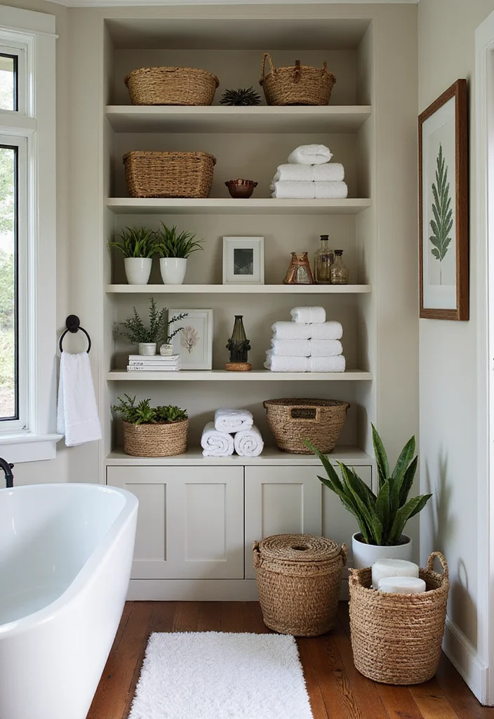 14 Small Bathroom Storage Ideas That Cut Clutter and Save Space 78 14 Small Bathroom Storage Ideas That Cut Clutter and Save Space - 8. Repurpose a Bookcase for Storage