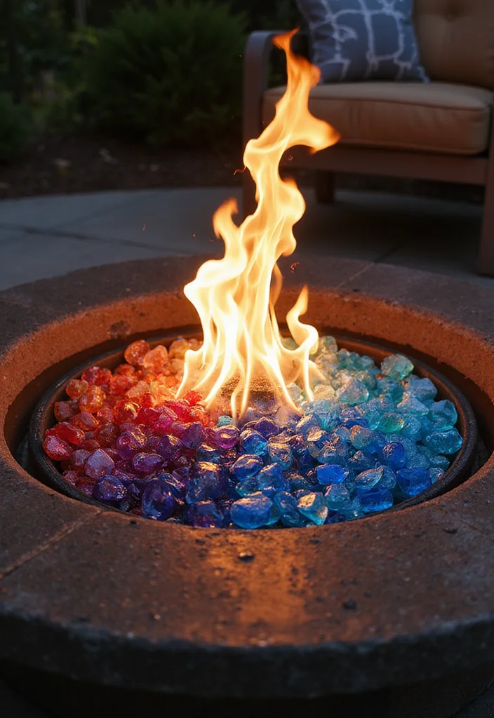 15 Backyard Fire Pit Ideas for Cozy Outdoor Gathering Spots 122 15 Backyard Fire Pit Ideas for Cozy Outdoor Gathering Spots - 12. Eco-Friendly Fire Pit with Glass Rocks