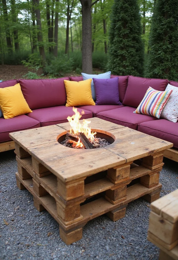 15 Backyard Fire Pit Ideas for Cozy Outdoor Gathering Spots 12 15 Backyard Fire Pit Ideas for Cozy Outdoor Gathering Spots - 2. Upcycled Pallet Fire Pit