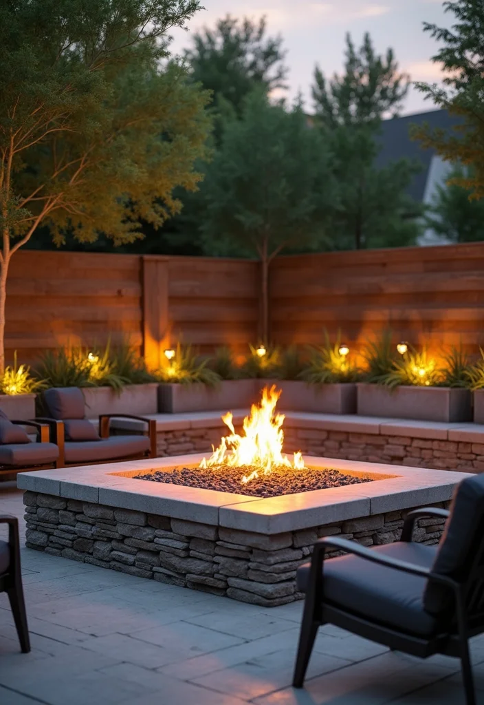 15 Backyard Fire Pit Ideas for Cozy Outdoor Gathering Spots 45 15 Backyard Fire Pit Ideas for Cozy Outdoor Gathering Spots - 5. Fire Pit with Seating Wall