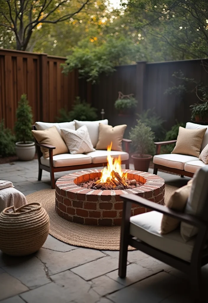15 Backyard Fire Pit Ideas for Cozy Outdoor Gathering Spots 56 15 Backyard Fire Pit Ideas for Cozy Outdoor Gathering Spots - 6. Reclaimed Brick Fire Pit