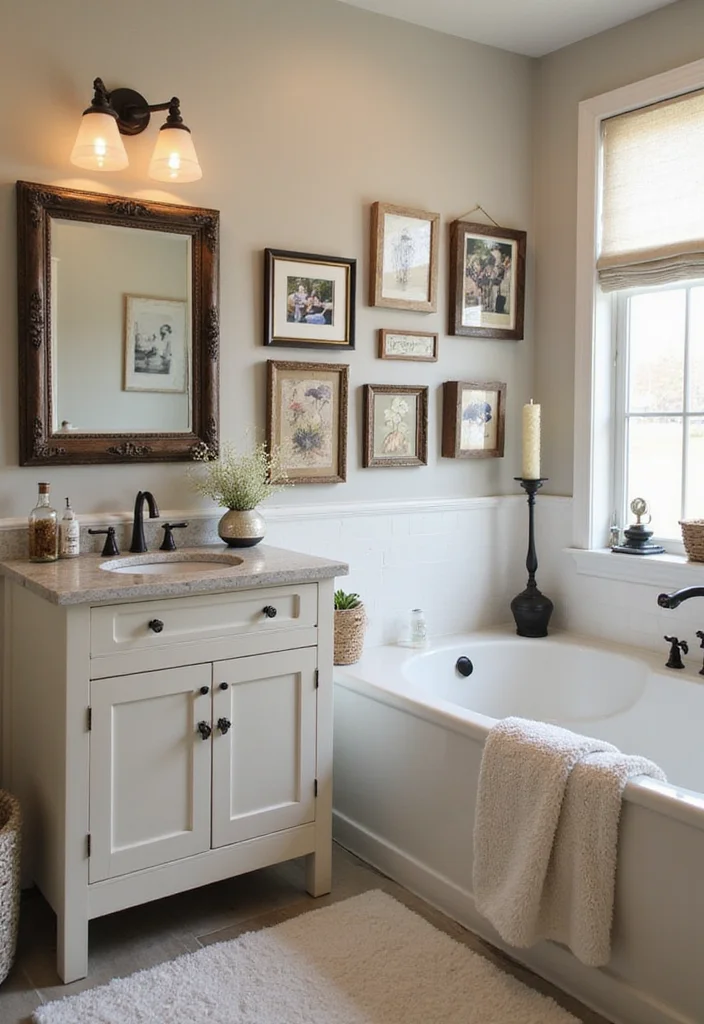 15 Boho Bathroom Ideas for Relaxed Spaces With Natural Texture 155 15 Boho Bathroom Ideas for Relaxed Spaces With Natural Texture 15. Personal Touches and Sentimental Decor