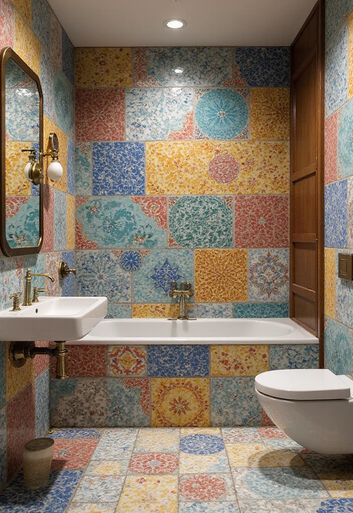 15 Boho Bathroom Ideas for Relaxed Spaces With Natural Texture 56 15 Boho Bathroom Ideas for Relaxed Spaces With Natural Texture 6. Artistic Tile Patterns