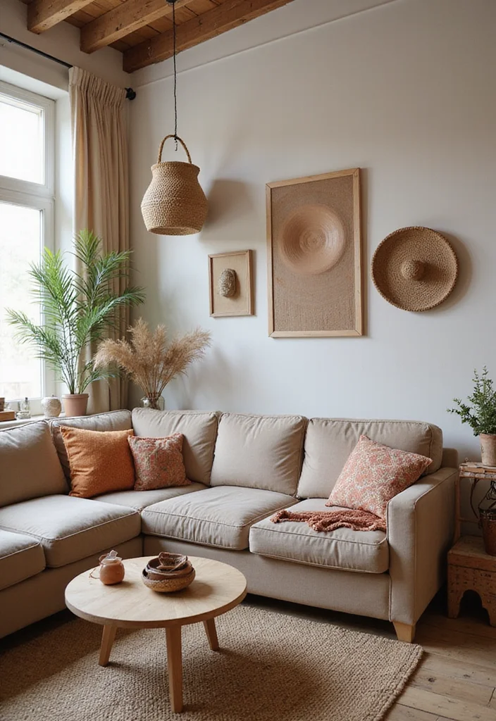 15 Boho Living Room Ideas for Warm Relaxed Natural Spaces 133 15 Boho Living Room Ideas for Warm Relaxed Natural Spaces - 13. Handmade Decor