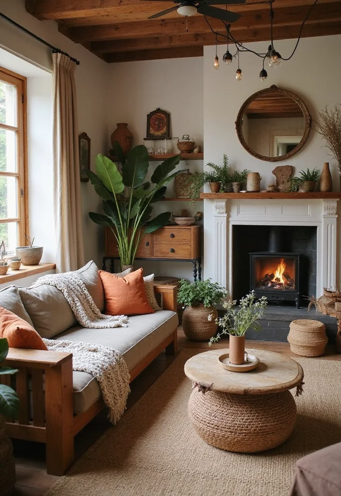 15 Boho Living Room Ideas for Warm Relaxed Natural Spaces 23 15 Boho Living Room Ideas for Warm Relaxed Natural Spaces - 3. Earthy Color Palette