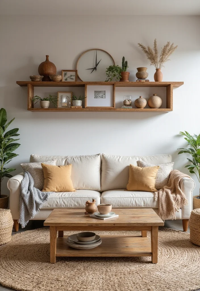 15 Boho Living Room Ideas for Warm Relaxed Natural Spaces 45 15 Boho Living Room Ideas for Warm Relaxed Natural Spaces - 5. Natural Wood Accents