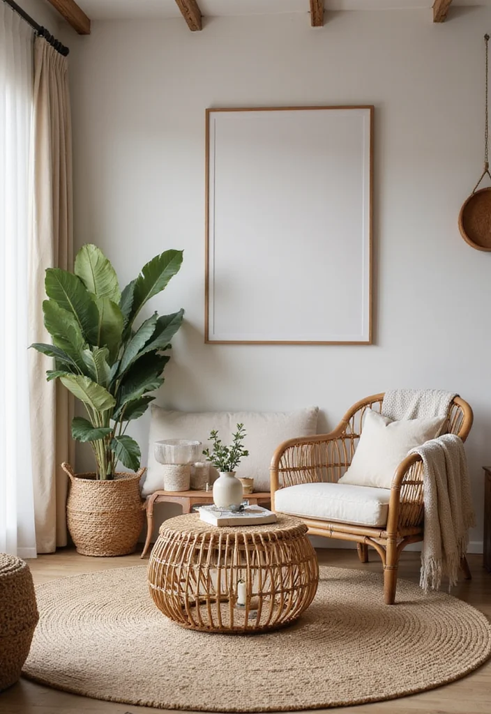 15 Boho Living Room Ideas for Warm Relaxed Natural Spaces 78 15 Boho Living Room Ideas for Warm Relaxed Natural Spaces - 8. Rattan and Wicker Furniture