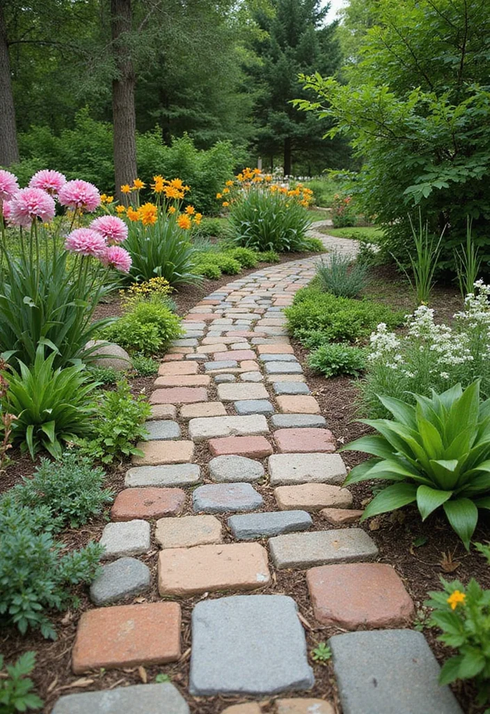 15 Budget Backyard Ideas for Affordable Changes With Big Impact 78 15 Budget Backyard Ideas for Affordable Changes With Big Impact - 8. Garden Pathways with Recycled Materials