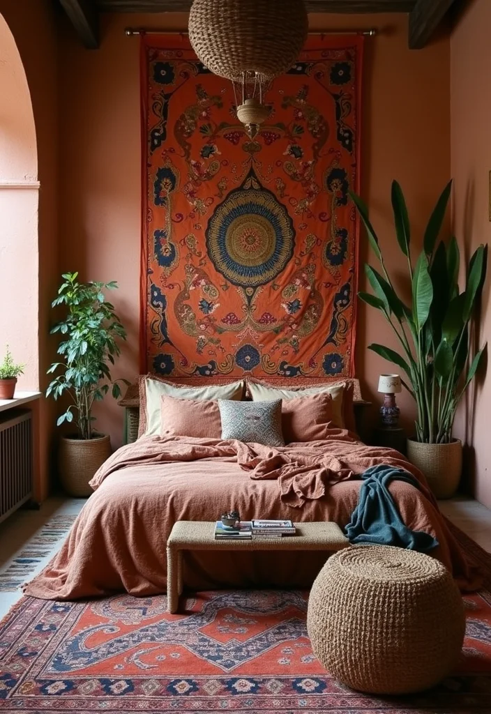 15 Cozy Bedroom Ideas for Warm Relaxing Evenings 23 15 Cozy Bedroom Ideas for Warm Relaxing Evenings - 3. Bohemian-Inspired Color Schemes