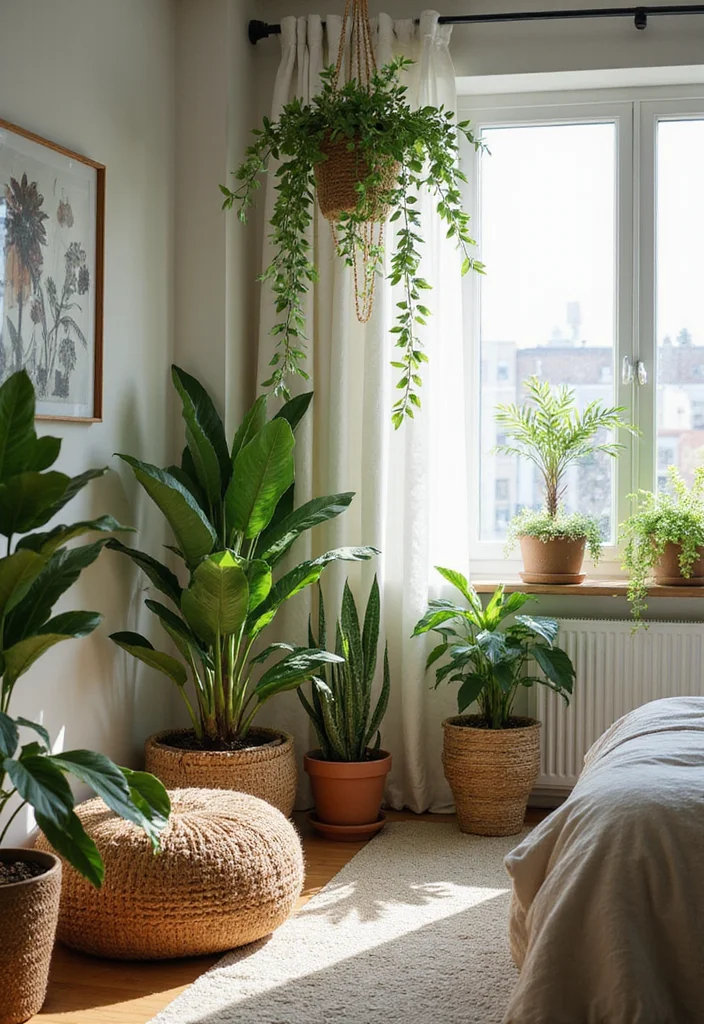 15 Cozy Bedroom Ideas for Warm Relaxing Evenings 89 15 Cozy Bedroom Ideas for Warm Relaxing Evenings - 9. Natural Elements and Greenery