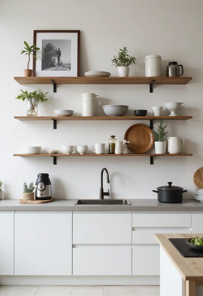 15 Kitchen Shelving Ideas for Smart Storage With Clean Style 12 15 Kitchen Shelving Ideas for Smart Storage With Clean Style - 2. Floating Shelves for a Modern Look