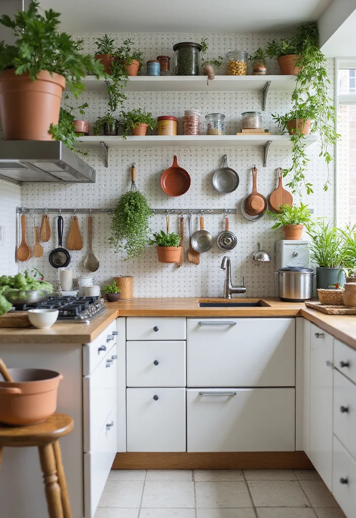 15 Kitchen Shelving Ideas for Smart Storage With Clean Style 34 15 Kitchen Shelving Ideas for Smart Storage With Clean Style - 4. Pegboard for Versatile Organization