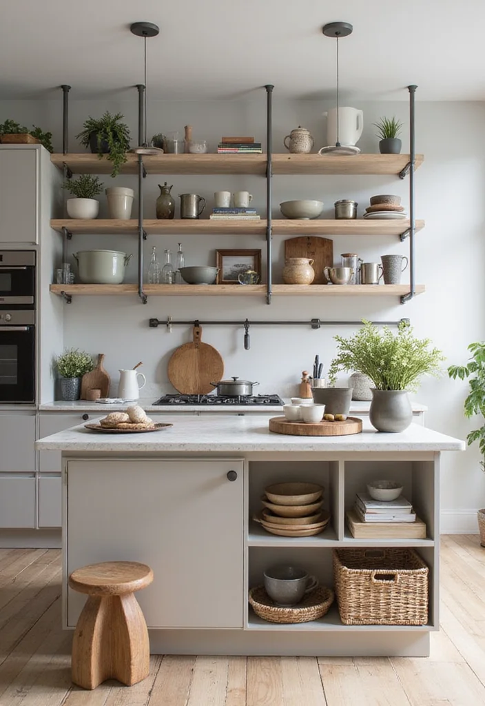 15 Kitchen Shelving Ideas for Smart Storage With Clean Style 78 15 Kitchen Shelving Ideas for Smart Storage With Clean Style - 8. Multi-functional Shelving Units