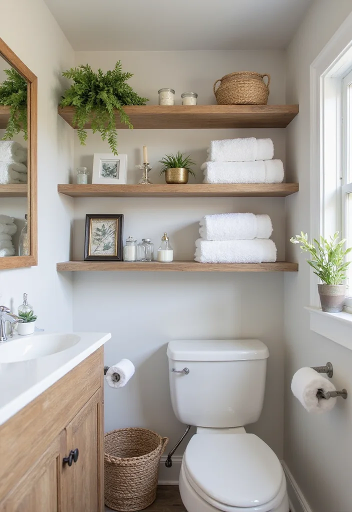 15 Small Bathroom Design Ideas That Make Compact Layouts Feel Bigger 122 15 Small Bathroom Design Ideas That Make Compact Layouts Feel Bigger - 12. Open Shelving