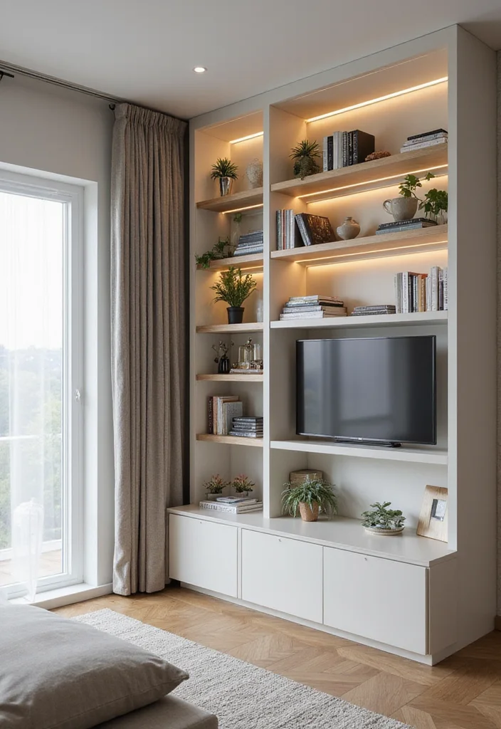 15 Small Living Room Decor Ideas That Make the Space Feel Larger - 12. Utilize Built-In Storage
