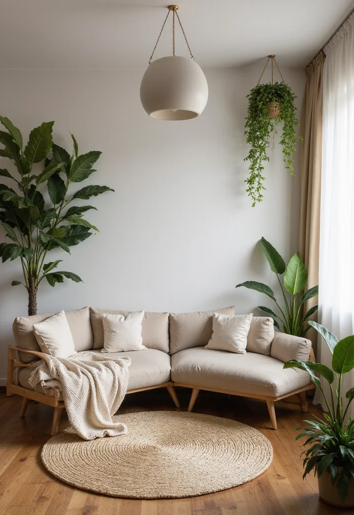 15 Small Living Room Decor Ideas That Make the Space Feel Larger - 9. Incorporate Natural Elements