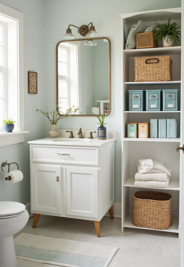 16 Bathroom Decor Ideas for Easy Style Upgrades on Any Budget 23 16 Bathroom Decor Ideas for Easy Style Upgrades on Any Budget - 3. Stylish Storage Solutions