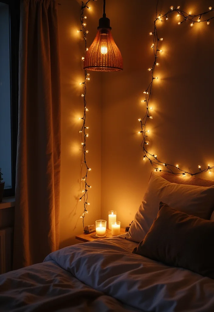 16 Bedroom Decor Ideas for Cozy Style and Everyday Comfort 23 16 Bedroom Decor Ideas for Cozy Style and Everyday Comfort - 3. Warm Lighting for a Cozy Glow