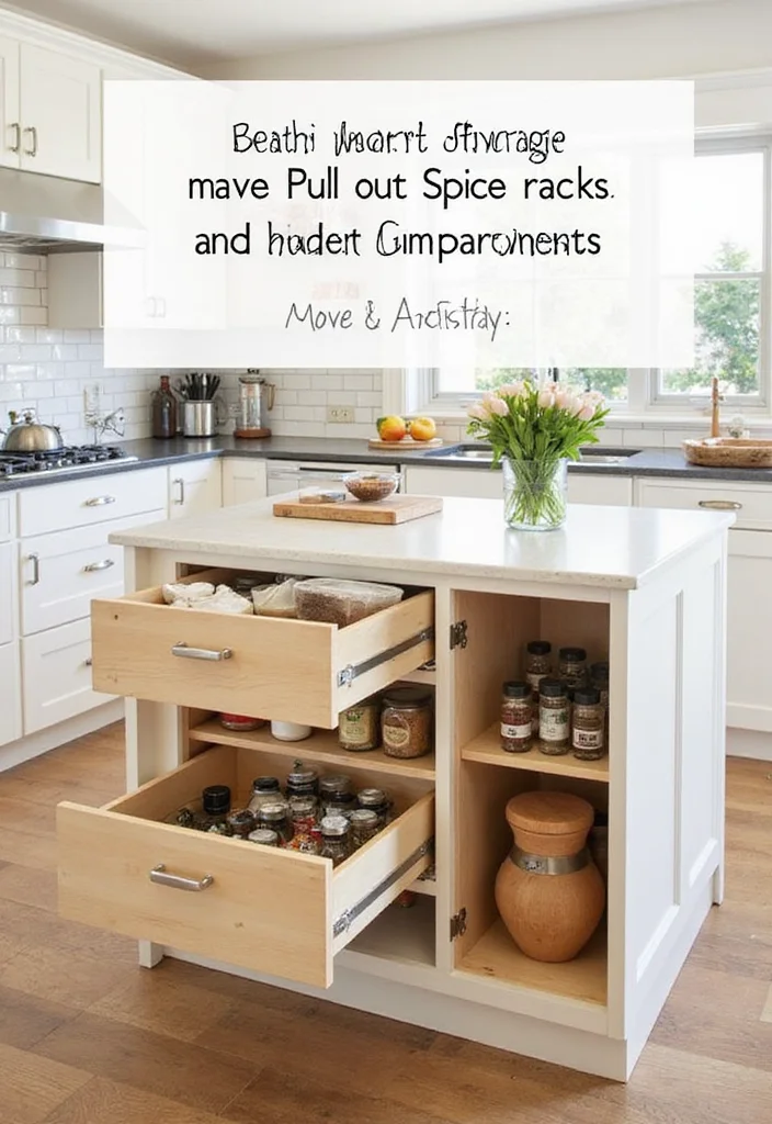 16 Kitchen Island Ideas for Storage Prep Space and Better Flow - 10. Smart Storage Solutions