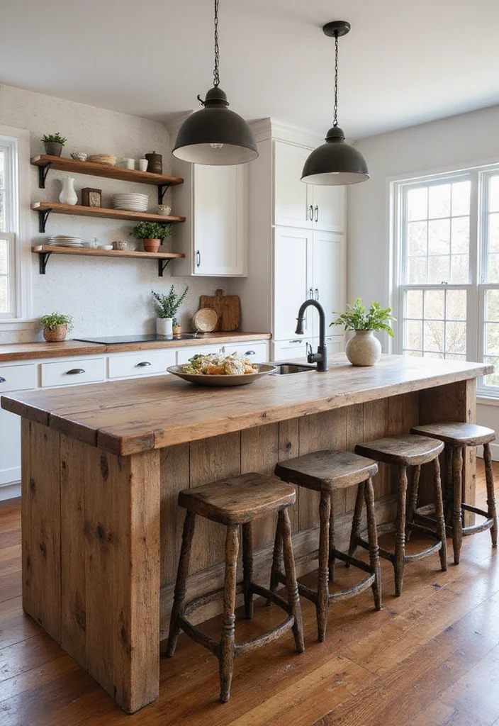16 Kitchen Island Ideas for Storage Prep Space and Better Flow - 12. Farmhouse Style