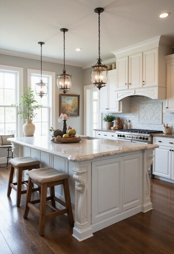 16 Kitchen Island Ideas for Storage Prep Space and Better Flow - 15. Decorative Details