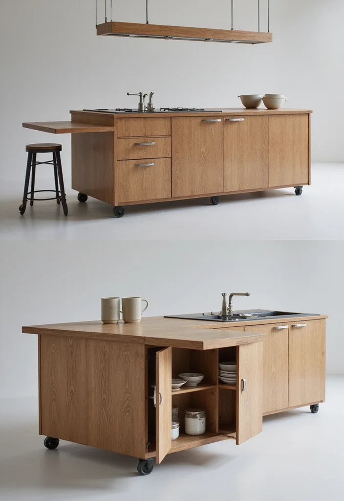 16 Kitchen Island Ideas for Storage Prep Space and Better Flow - 16. Flexible Design