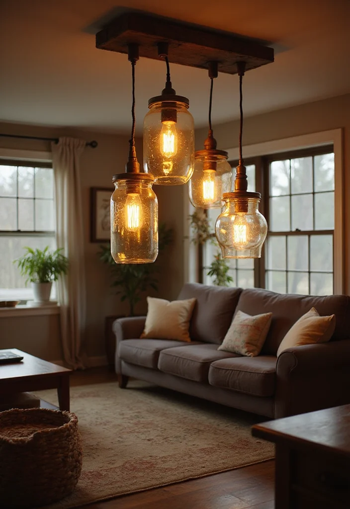 16 Living Room Decor Ideas for a Fresh Updated Look 56 16 Living Room Decor Ideas for a Fresh Updated Look - 6. Upcycled Lighting Fixtures