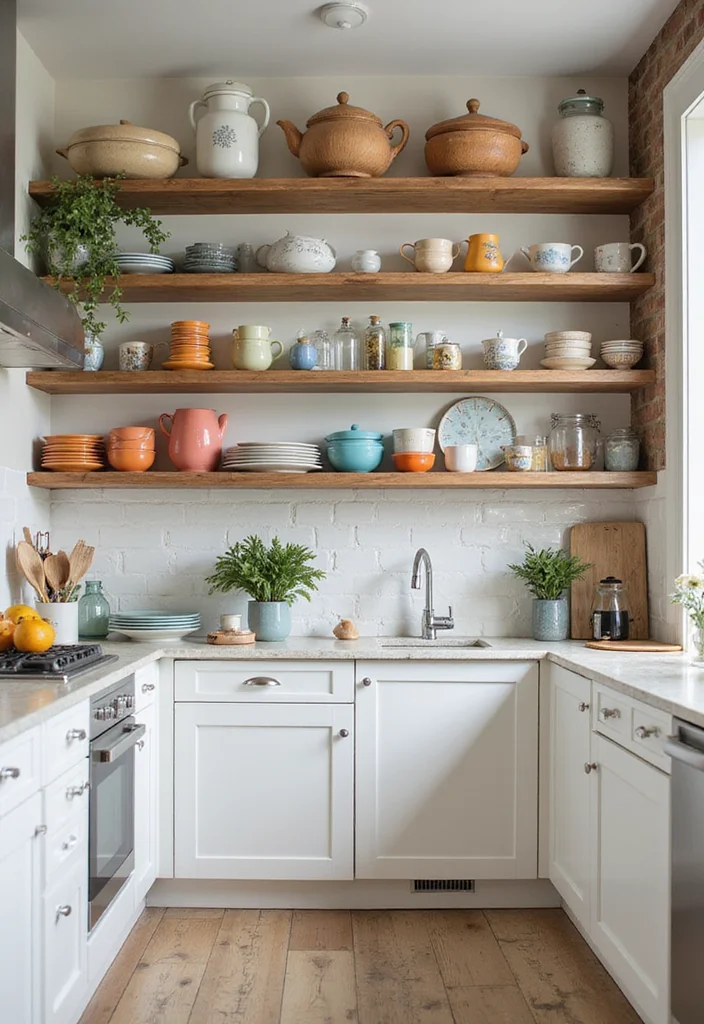 16 Small Kitchen Ideas for Efficient Layouts That Feel More Open - 9. Open Shelving for Easy Access