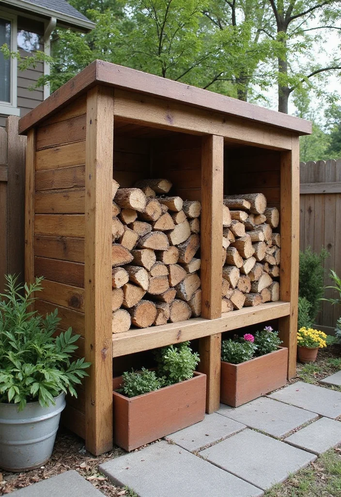 18 Outdoor Backyard Ideas for Upgrading Your Entire Space - 13. Sustainable Firewood Storage