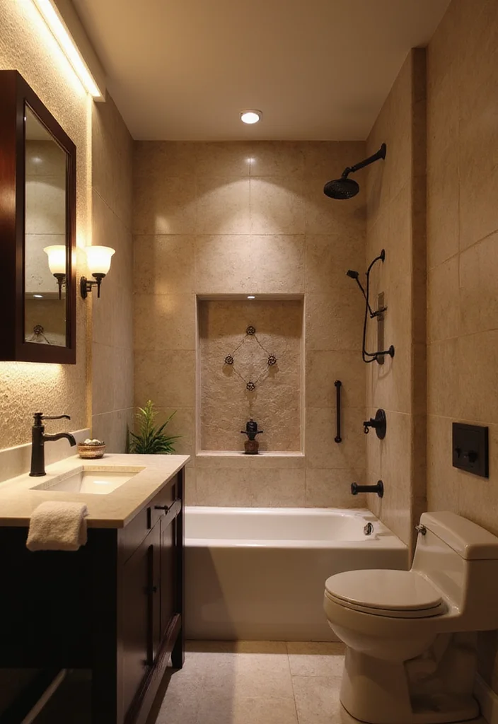 18 Remodeling Bathroom Ideas for Fresh Modern Transformations 188 18 Remodeling Bathroom Ideas for Fresh Modern Transformations - 18. Layered Lighting