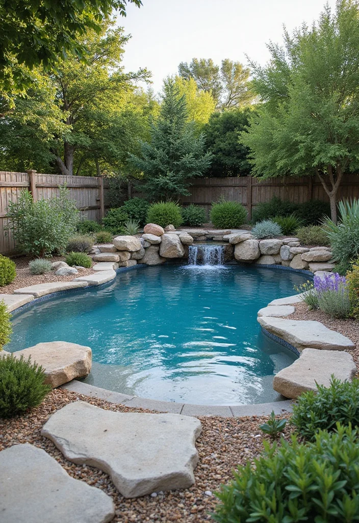 18 Swimming Pool Backyard Ideas for Relaxing Outdoor Living 8. Water Wise Landscaping