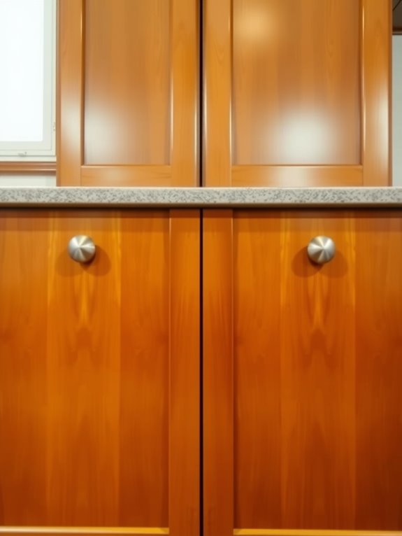 center knobs uniformly on doors and drawers