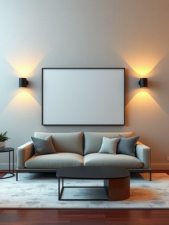7 Tips on Where to Put Sconces in Your Living Room 6 eye level sconces even spacing