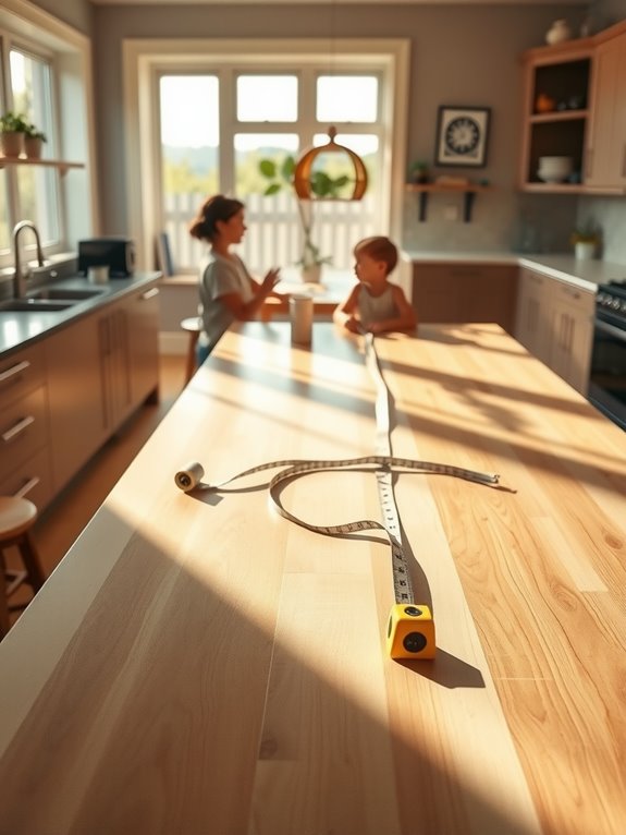 household height driven kitchen island planning