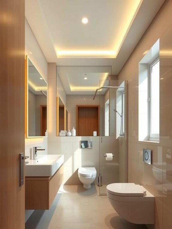 What Is a 1.5 Bathroom and How to Make the Most of It 10 light colors layered lighting spacious feel