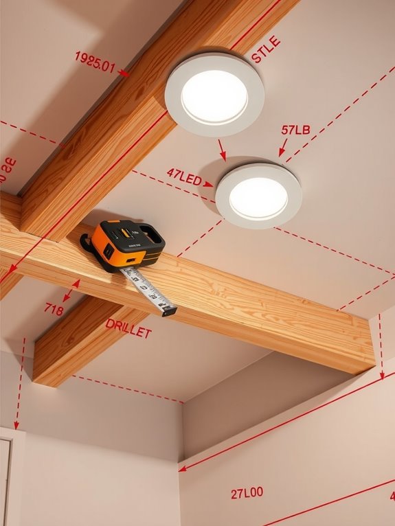 map recessed lighting verify joists symmetry