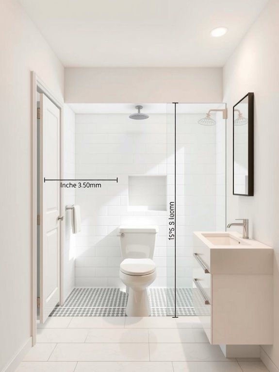 How to Understand Standard Bathroom Dimensions and Sizes 9 sample layouts showing dimensional interaction