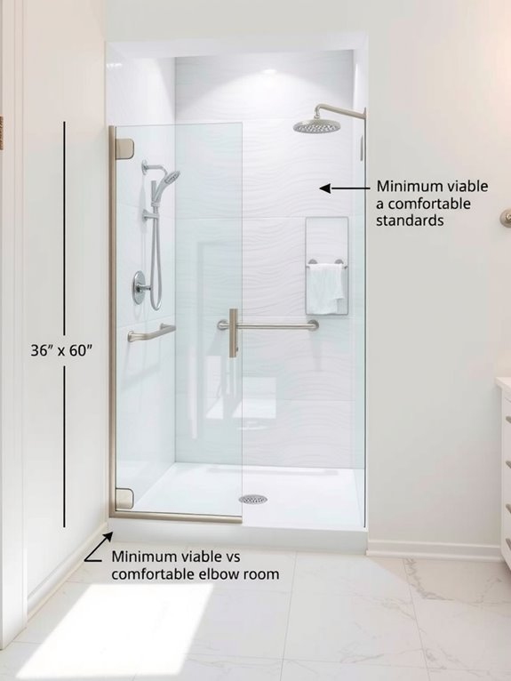 How to Understand Standard Bathroom Dimensions and Sizes 6 shower size governs comfort