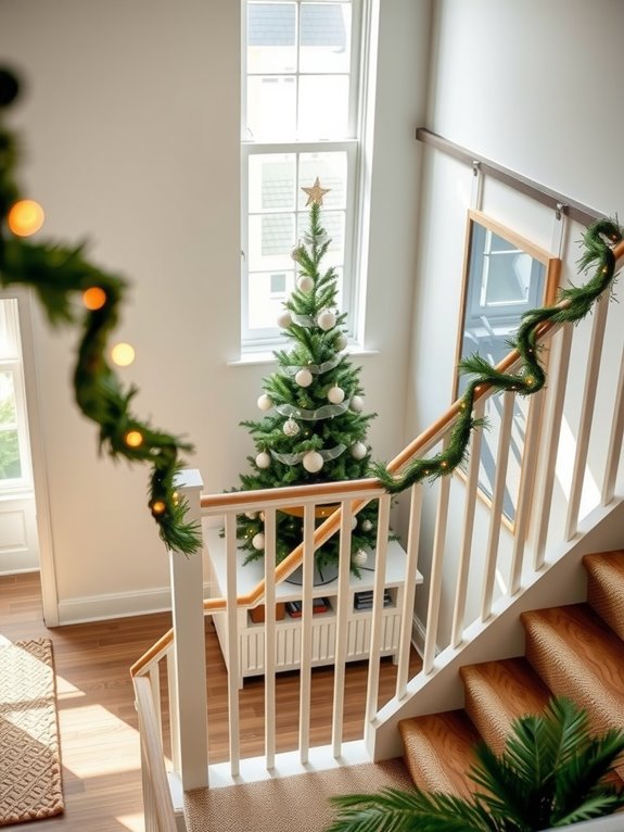 10 Smart Spots to Put a Christmas Tree in a Small Living Room 8 slim secure staircase christmas tree