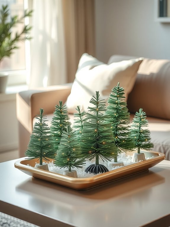 10 Smart Spots to Put a Christmas Tree in a Small Living Room 6 tabletop cluster of mini trees