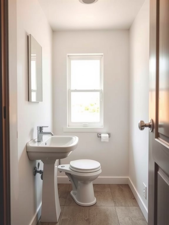 three quarter bath toilet sink shower no bathtub