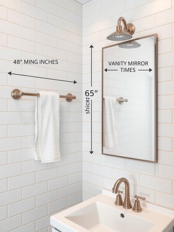 How to Understand Standard Bathroom Dimensions and Sizes 8 towel bars 42 48 hooks 60 70