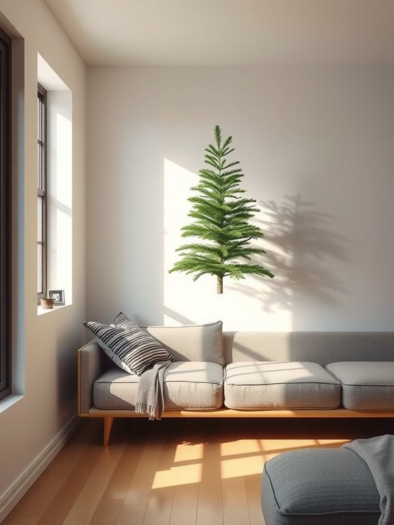 10 Smart Spots to Put a Christmas Tree in a Small Living Room 4 wall mounted space saving damage free tree
